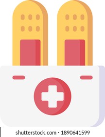 aid bands crossed icon over white background, line and fill style, vector illustration