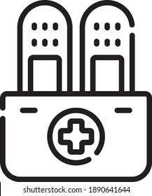 aid bands crossed icon over white background, line and fill style, vector illustration