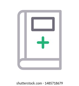 aid book colour line vector icon