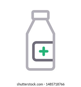 aid bottle colour line vector icon