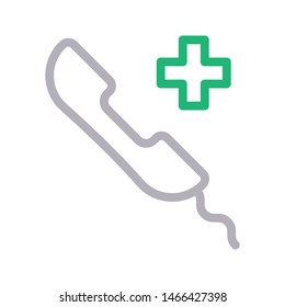 aid call colour line vector icon