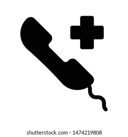 aid call glyph flat vector icon