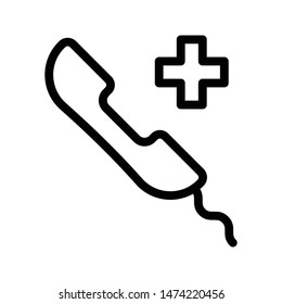aid call thin line vector icon