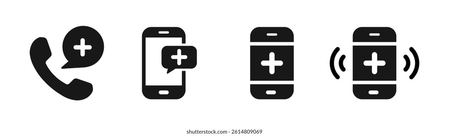 AID call vector icon. Emergency call vector icons