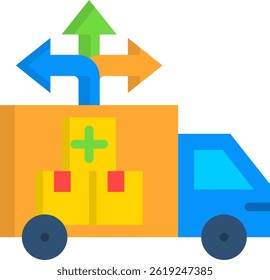 Aid Distribution Icon Flat Vector Illustration