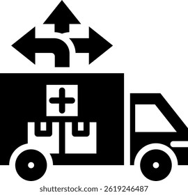 Ilustração do vetor de glifo do ícone de distribuição de ajuda