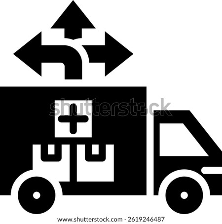 Aid Distribution Icon Glyph Vector Illustration