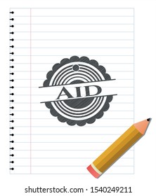 Aid  drawn with pencil strokes. Vector Illustration. Detailed.