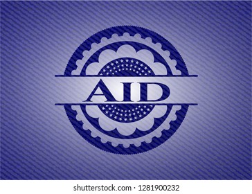 Aid  emblem with jean high quality background
