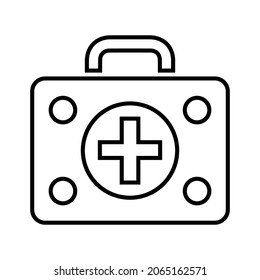 Aid, emergency, first line icon. Outline vector.