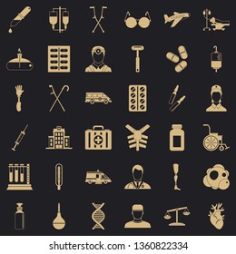 Aid first icons set. Simple style of 36 aid first vector icons for web for any design