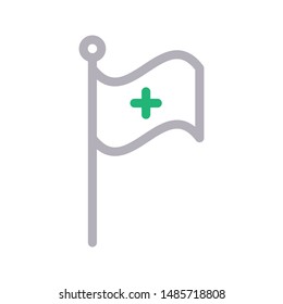 aid flag colour line vector icon