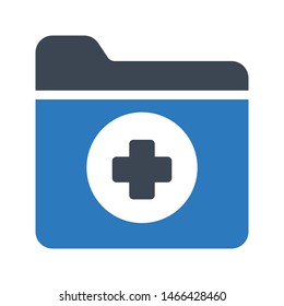 aid folder glyph colour vector icon