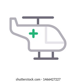 aid helicopter colour line vector icon