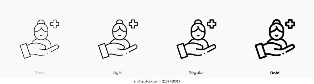 aid icon. Linear style sign isolated on white background. Vector illustration.