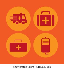 aid icon. aid vector icons set drop counter, ambulance car and first aid bag