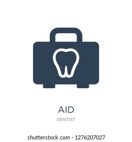 aid icon vector on white background, aid trendy filled icons from Dentist collection, aid vector illustration