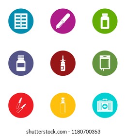 Aid icons set. Flat set of 9 aid vector icons for web isolated on white background
