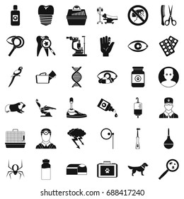 Aid icons set. Simple style of 36 aid vector icons for web isolated on white background