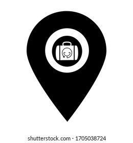Aid kit bag location map pin icon. Element of map point for mobile concept and web apps. Icon for website design and development, app development. Premium hospital, clinic, pharmacy store icon sign
