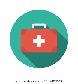 aid kit glyph flat vector icon