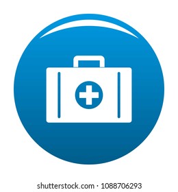 Aid kit icon. Simple illustration of aid kit vector icon for any design blue