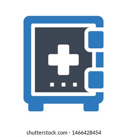 aid locker glyph colour vector icon