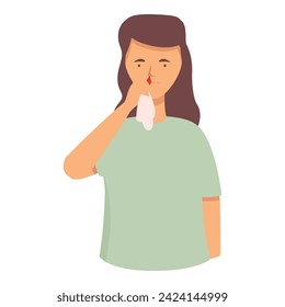 Hilf Nase Problem Symbol-Cartoon-Vektorgrafik. Nasenbluten. Schmerzpatient