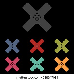 Aid sticker icon set