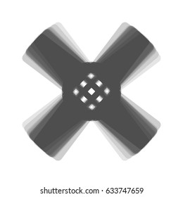 Aid sticker sign. Vector. Gray icon shaked at white background.