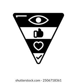 AIDA Model Glyph Icon, Vektorgrafik