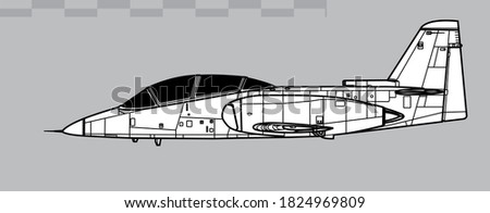 AIDC AT-3 Tzu Chung. Vector drawing of training and light attack aircraft. Side view. Image for illustration and infographics.