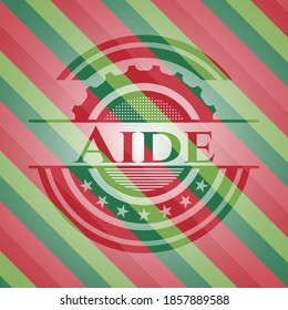 Aide christmas style emblem. Vector Illustration. Detailed. 