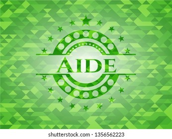 Aide green mosaic emblem