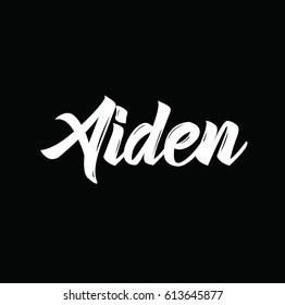 aiden, text design. Vector calligraphy. Typography poster. Usable as background.