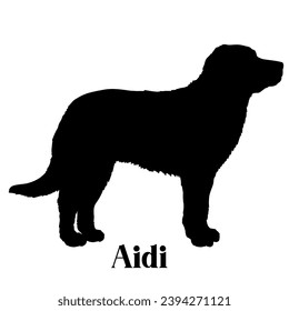 Aidi Dog silhouette dog breeds logo dog monogram logo dog face vector