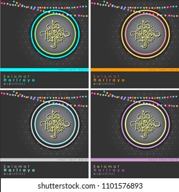 Aidilfitri graphic design."Selama t Hari Raya Aidilfitri" literally means Feast of Eid al-Fitr. Vector and Illustration, EPS 10.