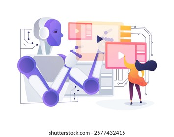 AI-Driven Content Personalization abstract concept vector illustration. AI customizing marketing content, enhancing user engagement, creating personalized strategies abstract metaphor.