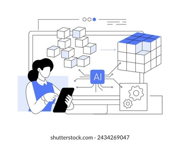 AI-Driven Data Transformation abstract concept vector illustration. Data Analysis. Automate data transformation processes, data quality and usability. AI Technology. abstract metaphor.