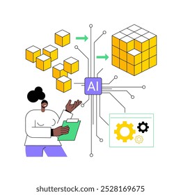 AI-Driven Data Transformation abstract concept vector illustration. Data Analysis. Automate data transformation processes, data quality and usability. AI Technology. abstract metaphor.