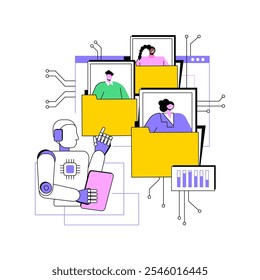 AI-Driven Diversity and Inclusion Initiatives abstract concept vector illustration. Human Resources. Identify diversity and inclusion gaps. Workplace equality. AI Technology. abstract metaphor.