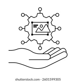 AI-Driven Image Creation – Revolutionizing Digital Creativity with Smart Tools icon with editable stroke.