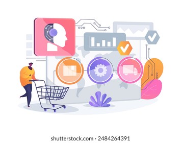 AI-Driven Inventory Automation abstract concept vector illustration. Supply Chain Management. Inventory management for better control and cost savings. AI Technology. abstract metaphor.