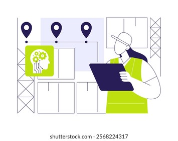 AI-Driven Inventory Automation abstract concept vector illustration. Supply Chain Management. Inventory management for better control and cost savings. AI Technology. abstract metaphor.