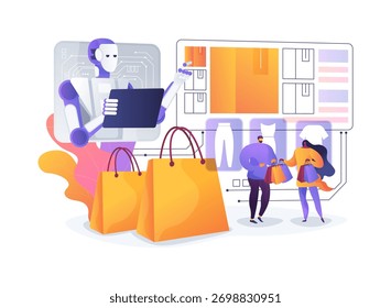 AI-Driven Inventory Otimization conceito abstrato vetor ilustração. Moda e Varejo. A otimização de inventário baseada em IA melhora a eficiência e a percepção. metáfora abstrata.