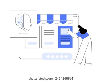 AI-Driven Personalized Product Suggestions abstract concept vector illustration. Customer Service. Customer preferences analysis, service recommendations. AI Technology. abstract metaphor.
