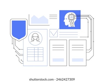 AI-Driven Policy Recommendations abstract concept vector illustration. Insurance. Offer customers tailored insurance policies based on their needs and data. AI Technology. abstract metaphor.