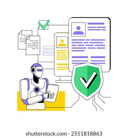 AI-Driven Policy Recommendations abstract concept vector illustration. Insurance. Offer customers tailored insurance policies based on their needs and data. AI Technology. abstract metaphor.