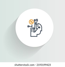 AI-driven rebate engine icon vector design