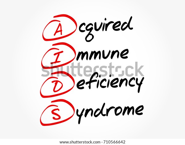 Aids Acquired Immune Deficiency Syndrome Acronym Stock Vector Royalty Free 710566642